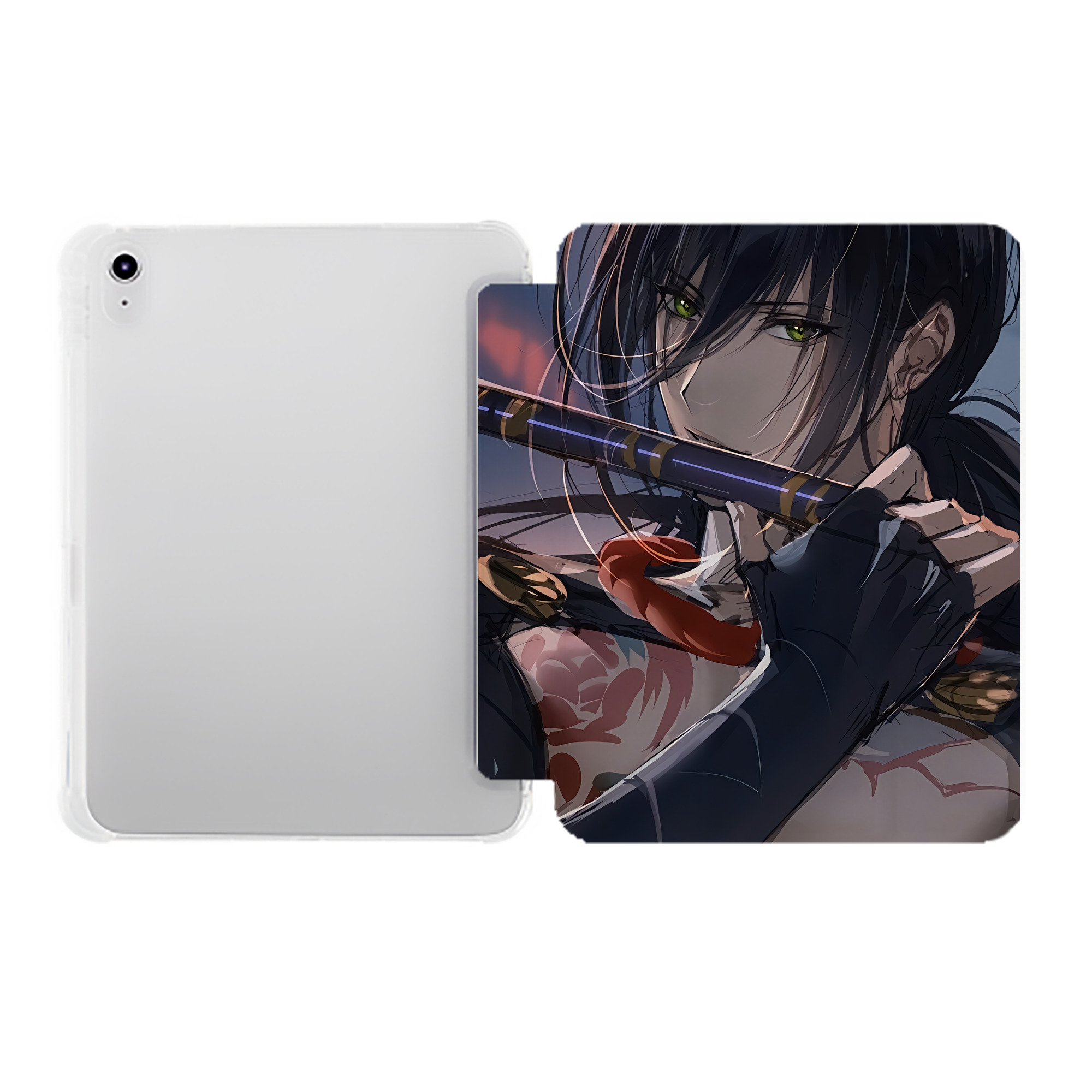 （画像用） 刀剣乱舞 Touken Ranbu IPad ケース ペン収納付き 三つ折りスタンド PUレザー×シリコン 対応機種9.5/10.5/10.9インチ
